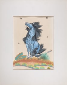 Quincy Tahoma, Untitled (Blue Horse), 1950