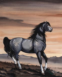 Frank Vigil, Untitled (Wild Horse), 1959: Frank VigilJicarilla Apache, 1922 - 1979Untitled (Wild Horse), 1959gouache on papersigned and dated lower right: Vigil_5916 7/8 x 13 5/8 in. (42.9 x 34.6 cm.), frame: 25 x 21 3/4 x 1 in. (63.5 x 55.2