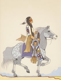 Archie Blackowl, Untitled (Horse and Rider)