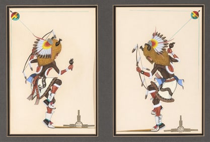 Rafael [Tee-ya-cha-na] Medina, Diptych (Buffalo Dancers), 1971