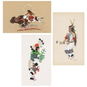 Rafael [Tee-ya-cha-na] Medina, + Beatien Yazz, Group of Three Gouaches