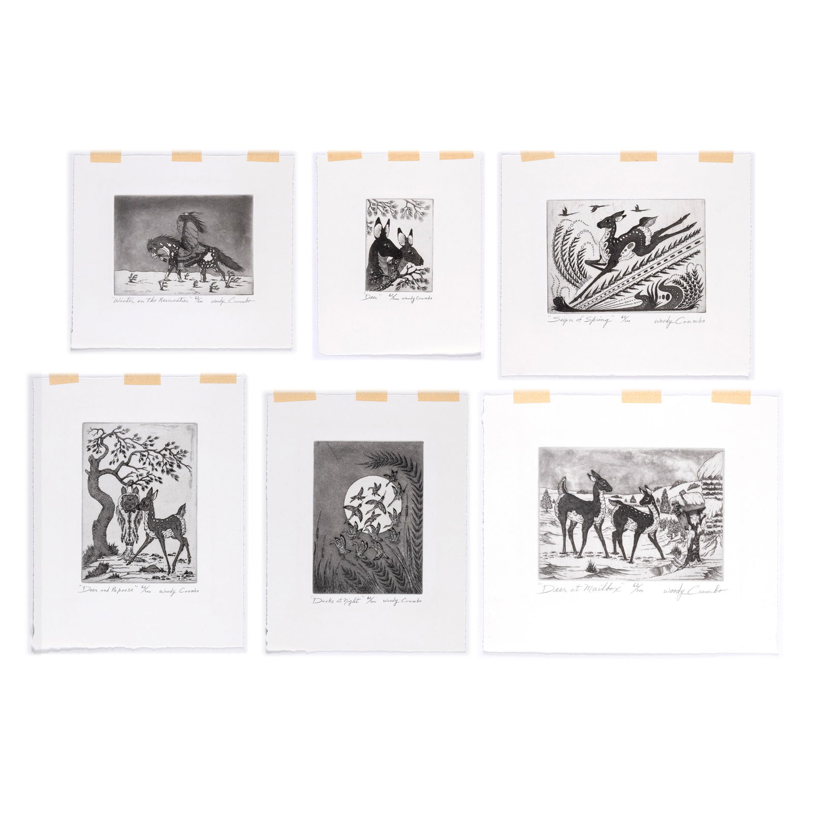 Woody Crumbo, Group of Six Etchings (1 of 13)