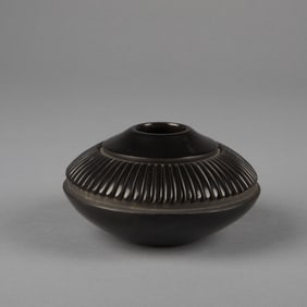 Nancy Youngblood, Carved Blackware Jar with 64 Ribs, 1985