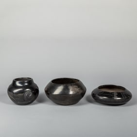 Santa Clara, Group of Three Blackware Vessels
