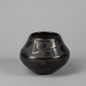 Maria Martinez + Popovi Da, Blackware Pot, ca. 1955