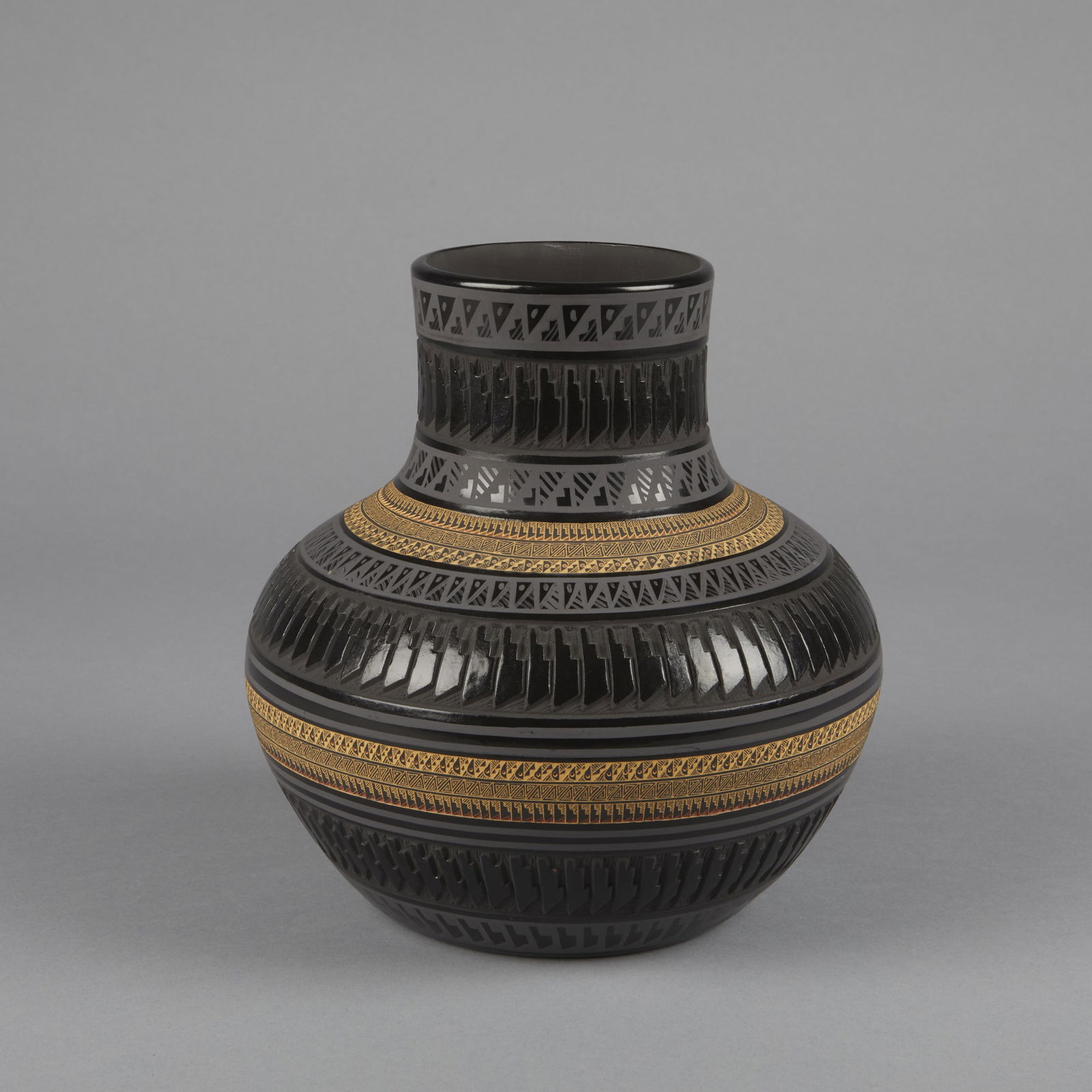 Marvin Blackmore, Blackware Jar with Incised and Sgraffito Designs (1 of 3)