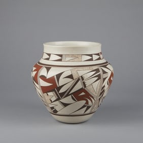 Joy [Second Frog Woman] Navasie, Polychrome Vase, ca. 1970