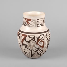 Joy [Second Frog Woman] Navasie, Polychrome Vase, ca. 1975