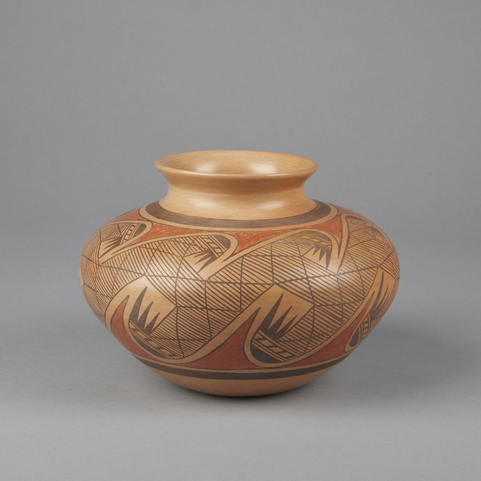 Fannie Nampeyo, Polychrome Pot with Migration Pattern, ca. 1975 (1 of 2)