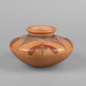 Jean Sahme Nampeyo, Polychrome Bowl with Four Butterflies, ca. 1990