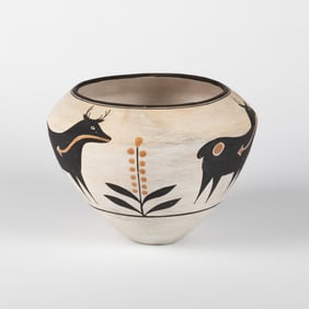 Sarah Garcia, Polychrome Bowl with Heartline Deer