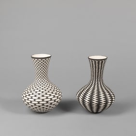 Paula Estevan, Pair of Shouldered Jars with Geometric Designs