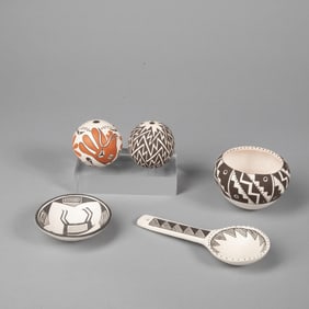 Dolores + Emma Lewis, Group of Five Pottery Items