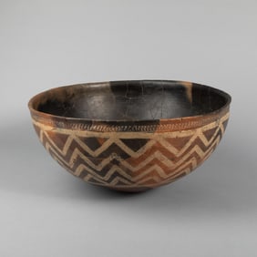 Ancestral Pueblo, probably Tularosa, Pottery Bowl with Corrugated Rim