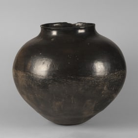 Ohkay Owingeh (San Juan), Large Blackware Storage Jar, ca. 1890