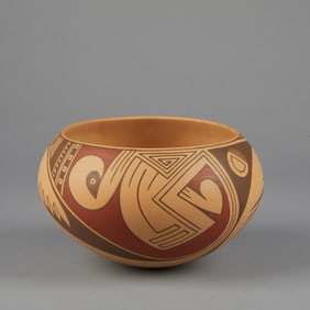 Juan Quezada, Pottery Bowl with Polychrome Designs, ca. 1970
