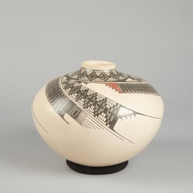Mineya Quezada, Small Neck Jar with Polychrome Designs, ca. 1990