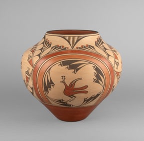 Lois Medina, Polychrome Jar with Four Birds, ca. 1985