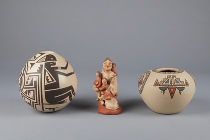 Various Artists, Pottery Group of Three: Two Vessels + Storyteller