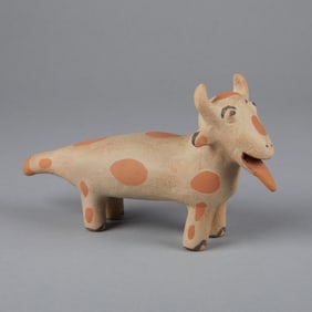 Maria Laweka, Polychrome Cow Figurine