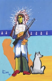 John Tall Bear, Untitled (Man and Dog), 1990