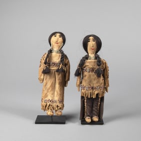 Apache, Pair of Dolls with Stands, ca. 1925