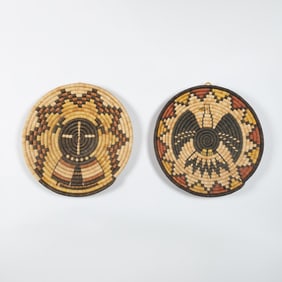 Hopi, Two Coiled Plaques: The Maiden + The Eagle
