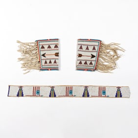 Sioux, Beaded Arm Bands with Belt
