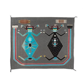 Diné (Navajo), Mother Earth and Father Sky Pictorial Rug, ca. 1970
