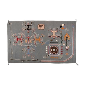 Arnold Begay, Sandpainting Design Rug: Sky Touching Rock, 2010
