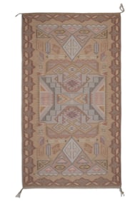 Wanda Begay, Coal Mine Mesa Rug with Raised Outline Pattern, ca. 1998