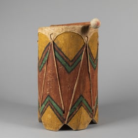 Pueblo, Painted Drum, ca. 1920
