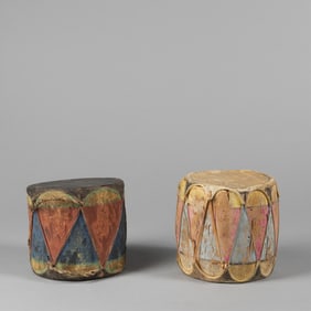 Cochiti, Two Painted Drums