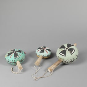 Hopi, Group of Three Dance Rattles