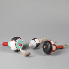 Pueblo, Group of Three Dance Rattles
