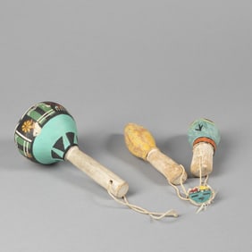 Hopi, Group of Three Pueblo Dance Rattles