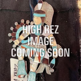 Eddie Beyuka, Inlaid Bolo with Zuni Dancer
