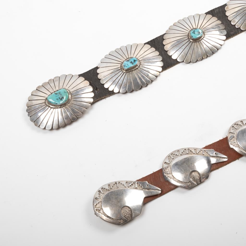 Diné (Navajo) Style, Two Concho Style Belts, ca. 1990 (1 of 3)