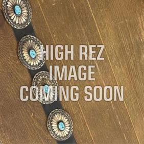 Diné (Navajo), Concho Belt with Turquoise Cabochons, ca. 1960