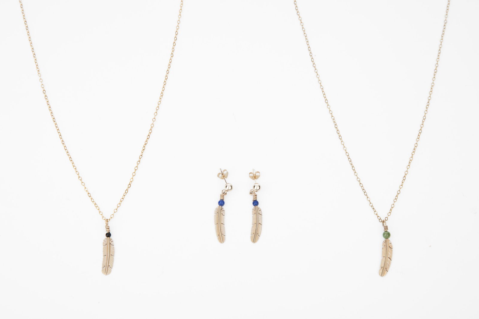 Southwest Style, Two Feather Necklaces with Matching Earrings (1 of 2)
