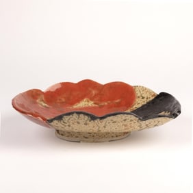 John Gill, Black and Orange Scalloped Platter