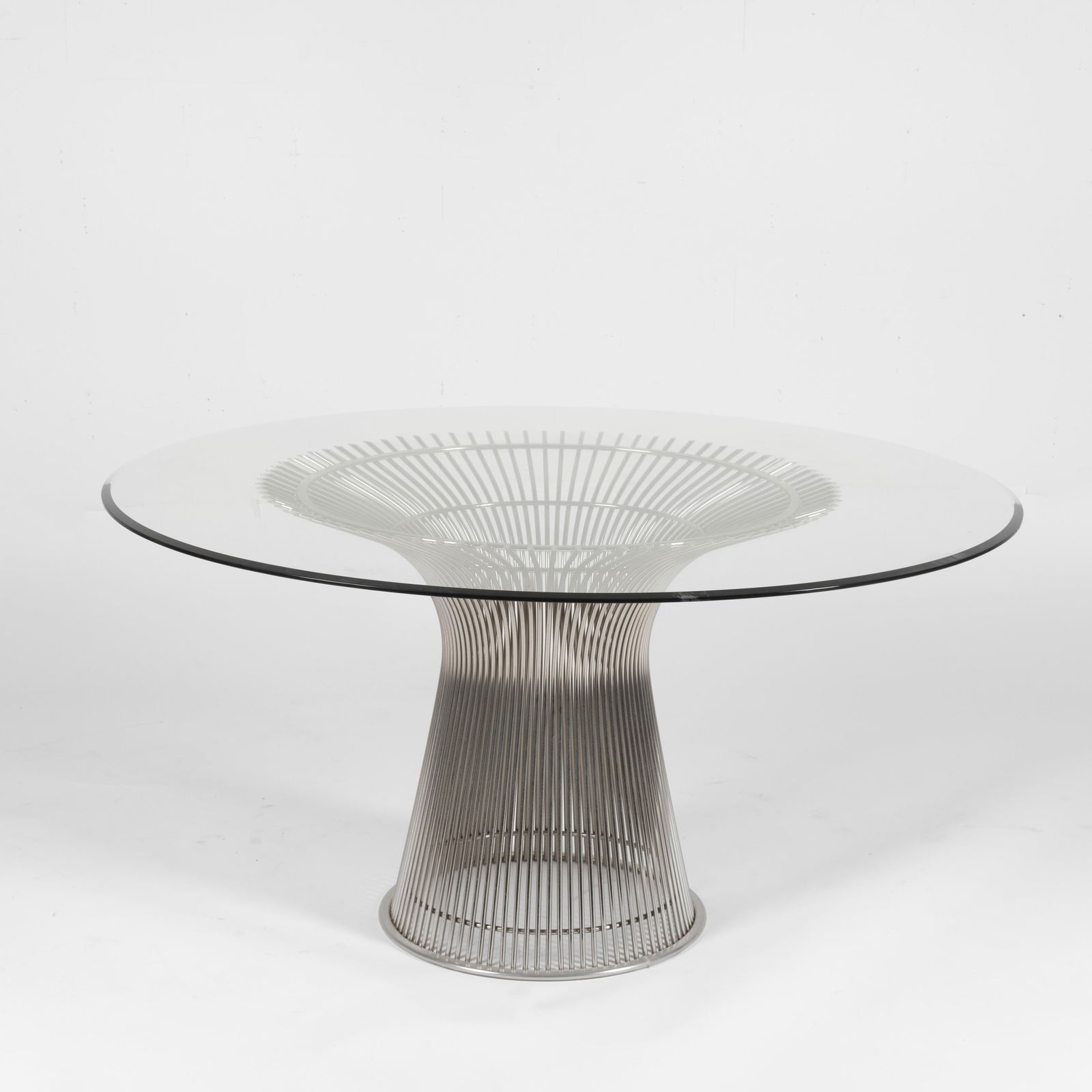 Warren Platner, Vintage Steel Rod Table with Glass Top, ca. 1995 (1 of 2)