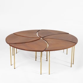 Orla Mølgaard-Nielsen + Peter Hvidt, Set of Six "Pinwheel" Side Tables
