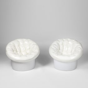 White Vinyl Pop Art Chairs, ca. 1965