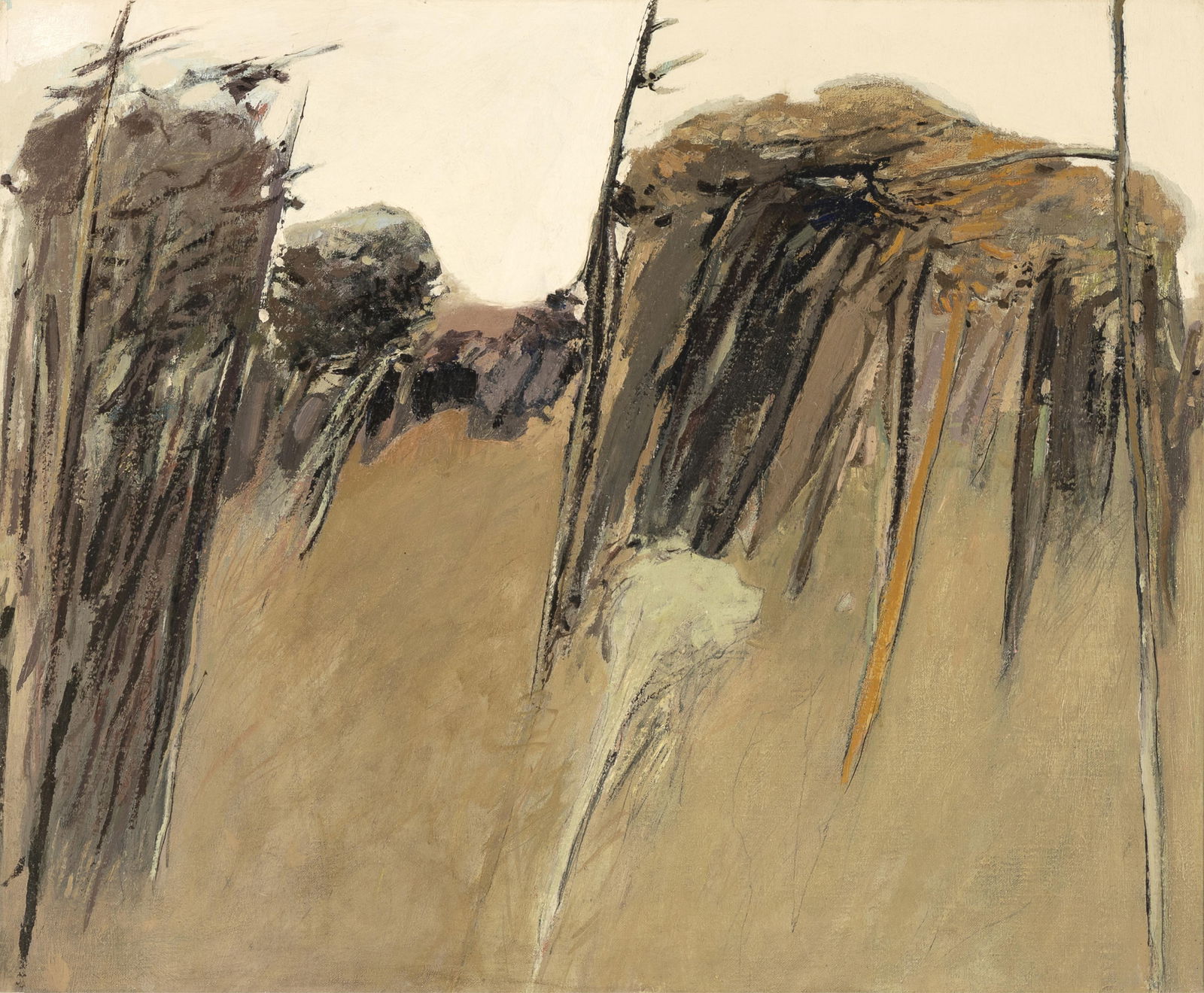 Forrest Moses, Untitled (Carmel, California), 1968: Forrest Moses1934 - 2021Untitled (Carmel, California), 1968oil on lineninscribed verso: #275 / 20X24 / FORREST MOSES / CARMEL. CALIF. / 1968 / MOSES20 x 24 in. (50.8 x 61 cm.), Frame: 26 1/2 x 30 3/4