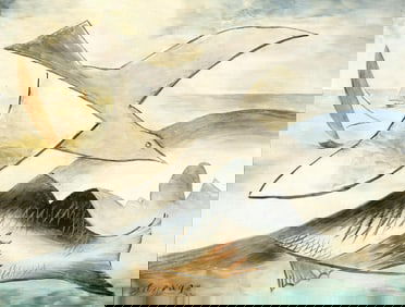Leopold Survage, Untitled (Bird and Fish), 1927