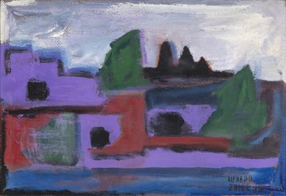 Alfredo Zalce, View from Morelia Studio, 1974
