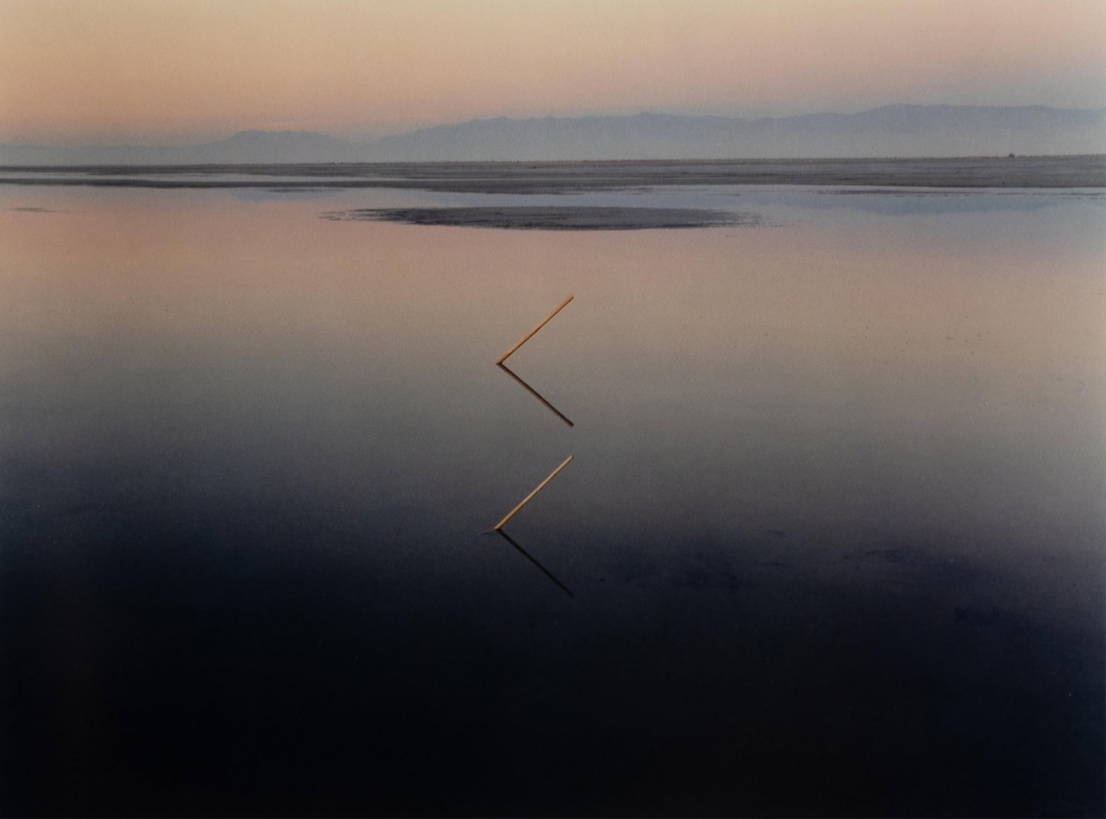 John Pfahl, Great Salt Lake Angles, 1977: John Pfahl1939 - 2020Great Salt Lake Angles, 1977dye transferink stamp verso: The John Pfahl Trust Certifies the Authenticity of This Work by John Pfahlfrom the Altered Landscapes Series7 1/2 x 10 in.
