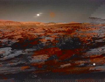John Pfahl, Moonrise over Pie Pan, Capital Reef National Park, Utah, 1977
