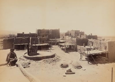 William Henry Jackson + Isaiah West Taber, Double-Sided Print: Pueblo of Taos, ca. 1881 + Arizona